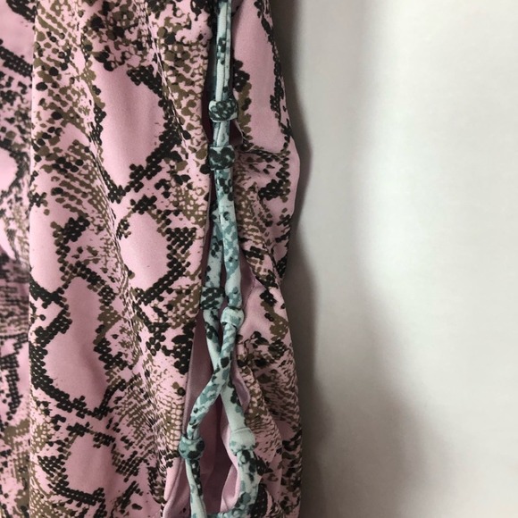 NWT Rachel by Rachel Roy Pink Python Printed Side Laced One-Piece Swimsuit XL - Picture 5 of 12